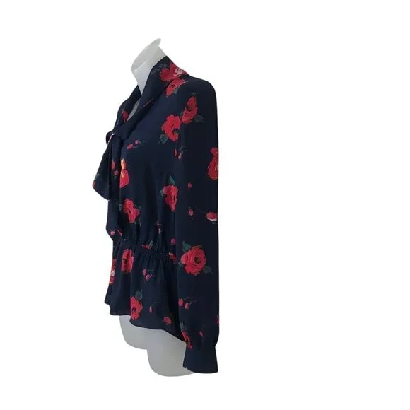Aritzia Babaton Lucas Floral  Print Blouse With Neck Ties Size XS - Picture 7 of 9